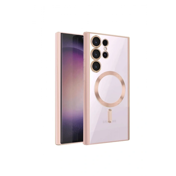 Samsung Galaxy S23 Ultra Kılıf Kross Magneticsafe Kapak - Rose