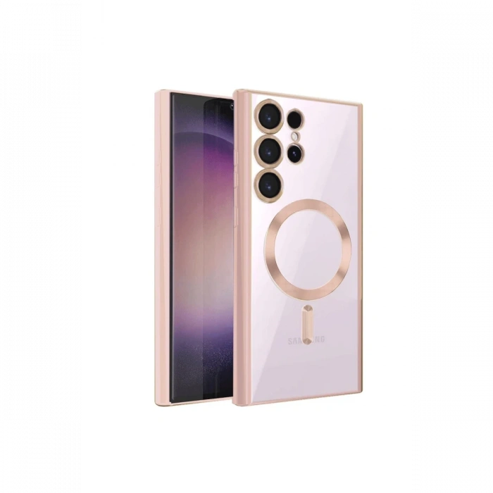 Samsung Galaxy S23 Ultra Kılıf Kross Magneticsafe Kapak - Rose