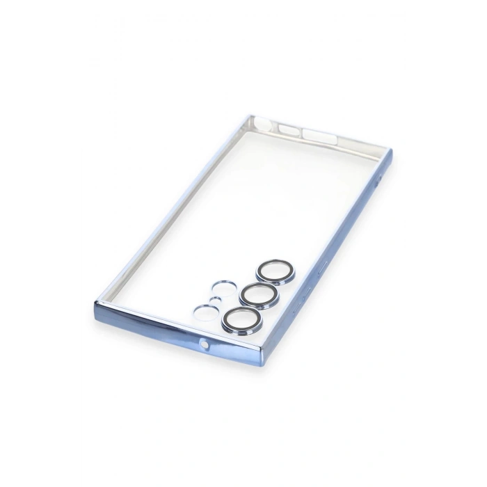 Samsung Galaxy S23 Ultra Kılıf Lensli Silikon - Açık Mavi