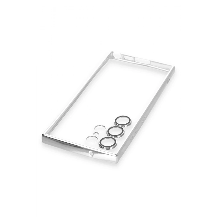 Samsung Galaxy S23 Ultra Kılıf Lensli Silikon - Gümüş