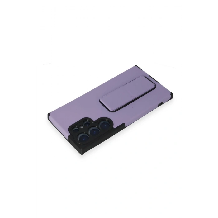 Samsung Galaxy S23 Ultra Kılıf Mega Standlı Silikon - Lila