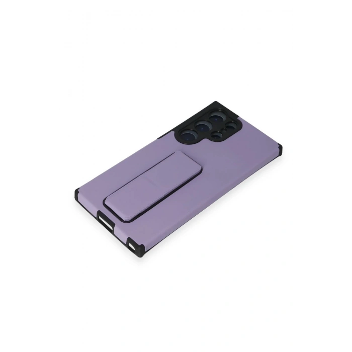 Samsung Galaxy S23 Ultra Kılıf Mega Standlı Silikon - Lila