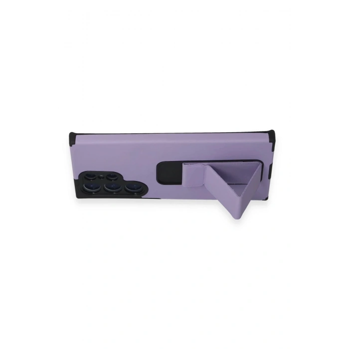 Samsung Galaxy S23 Ultra Kılıf Mega Standlı Silikon - Lila