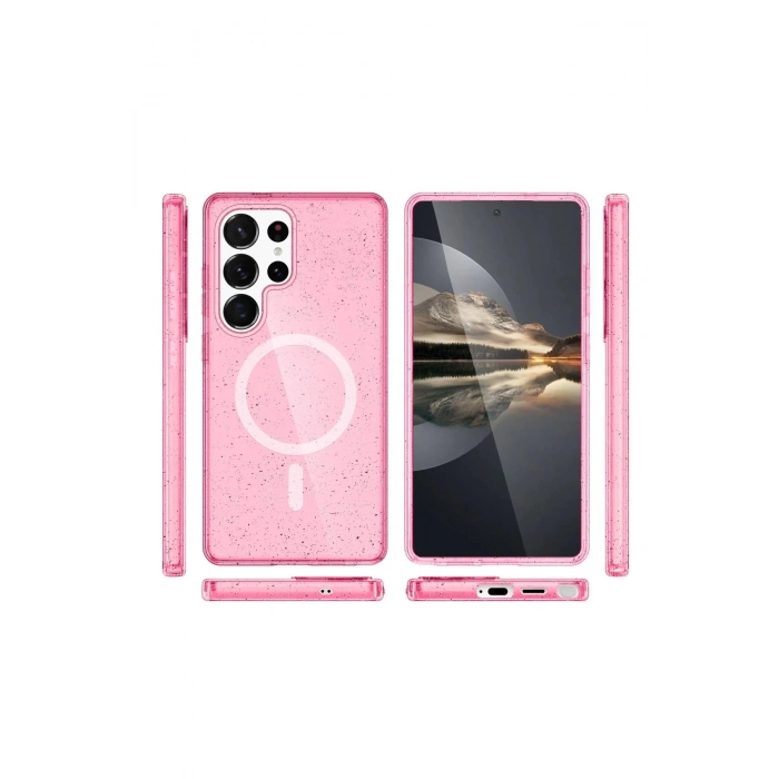 Samsung Galaxy S23 Ultra Kılıf Star Magsafe Kapak - Pembe