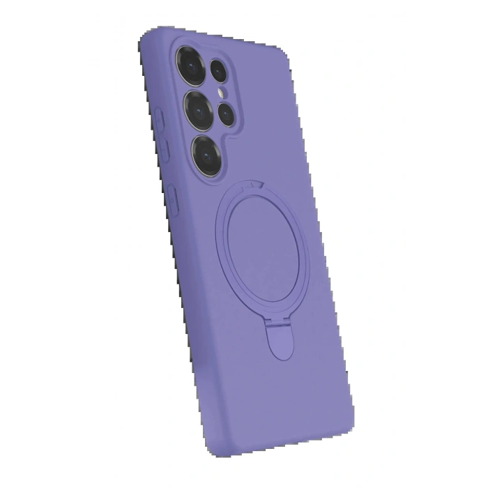 Samsung Galaxy S23 Ultra Regal Magsafe Standlı Kapak - Lila