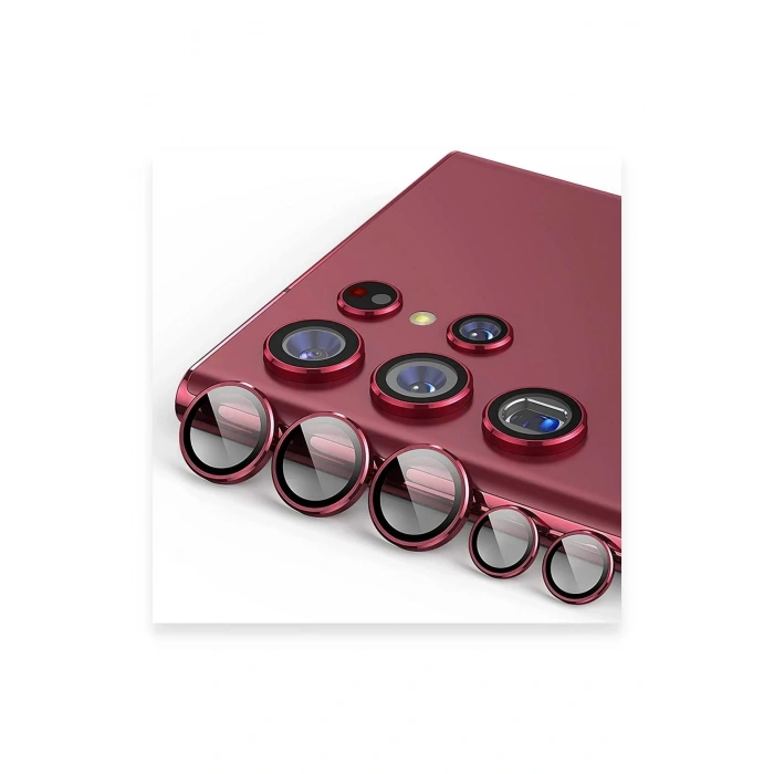Samsung Galaxy S23 Ultra Valdez Metal Kamera Lens - Kırmızı