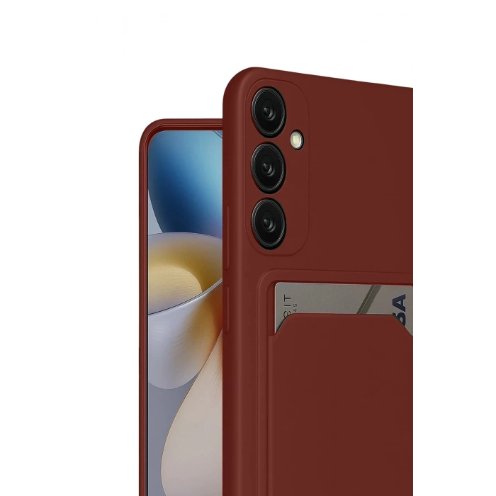 Samsung Galaxy S24 FE Kılıf Kelvin Kartvizitli Silikon - Bordo