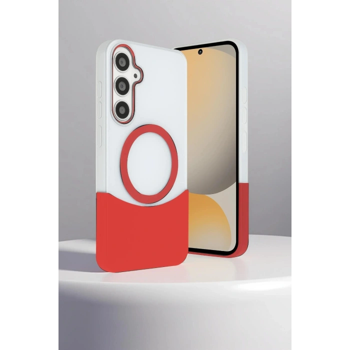 Samsung Galaxy S24 FE Velar Magsafe Kapak - Natural Grey