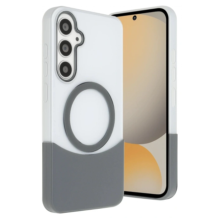 Samsung Galaxy S24 FE Velar Magsafe Kapak - Natural Grey