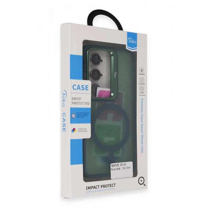 Samsung Galaxy S24 Flet Lens Magsafe Kapak - Koyu Yeşil