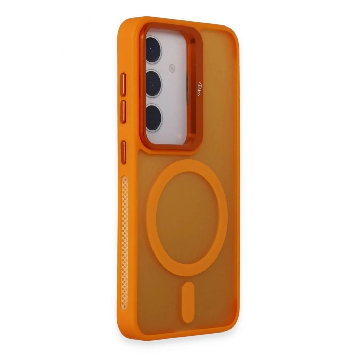 Samsung Galaxy S24 Flet Lens Magsafe Kapak - Turuncu