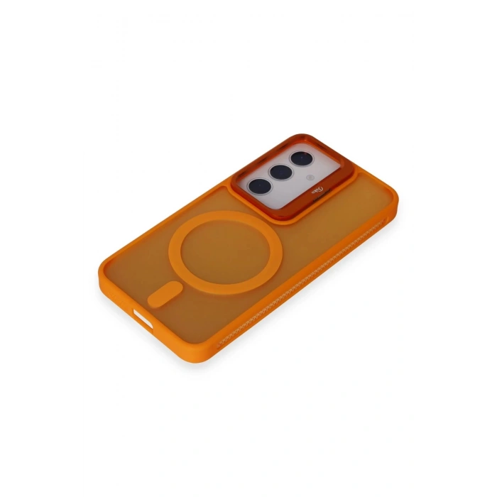 Samsung Galaxy S24 Flet Lens Magsafe Kapak - Turuncu