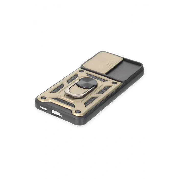 Samsung Galaxy S24 Kılıf Pars Lens Yüzüklü Silikon - Gold