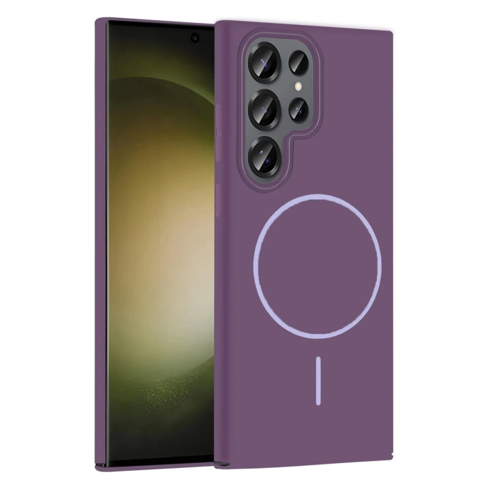 Samsung Galaxy S24 Ultra Broş Magsafe Kapak - Mor