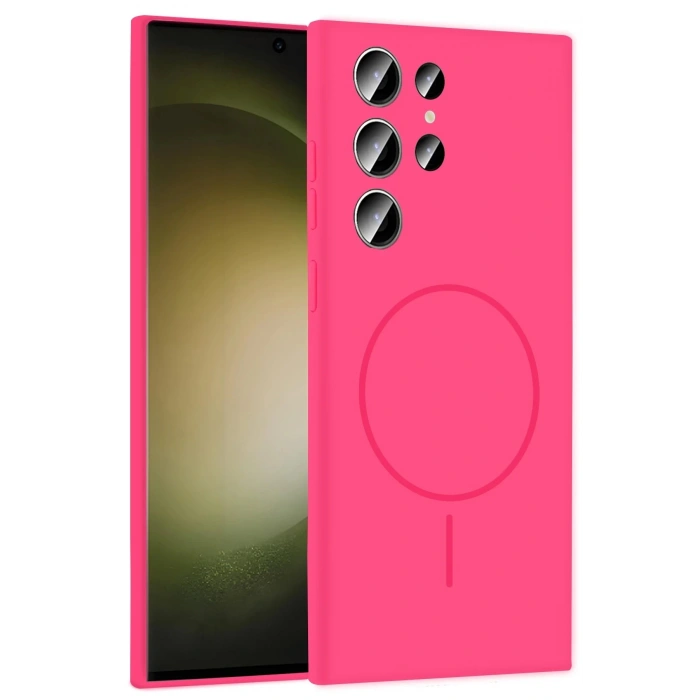 Samsung Galaxy S24 Ultra Kılıf Jully Magsafe Kapak - Fuşya