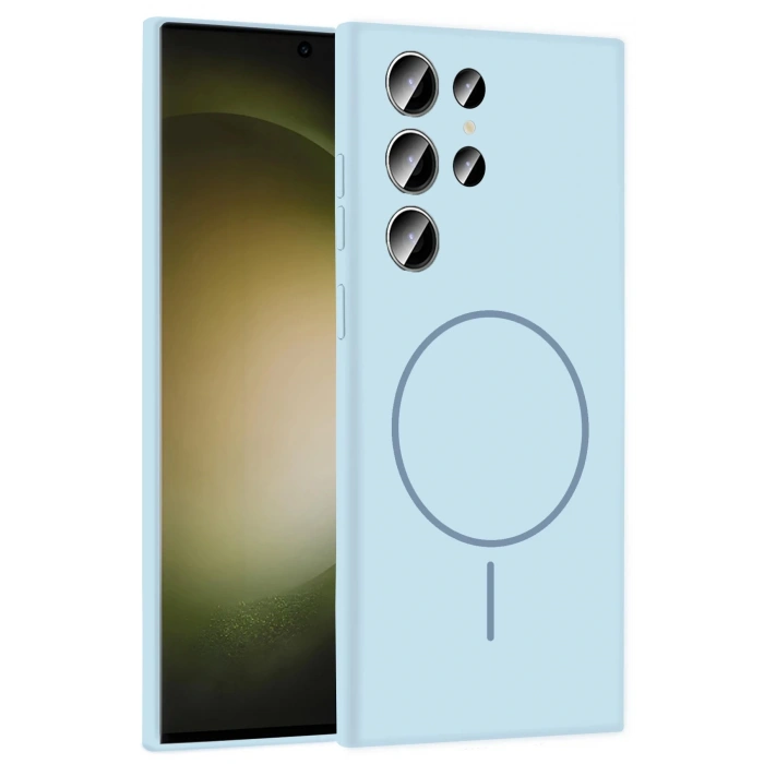 Samsung Galaxy S24 Ultra Kılıf Jully Magsafe Kapak - Mavi