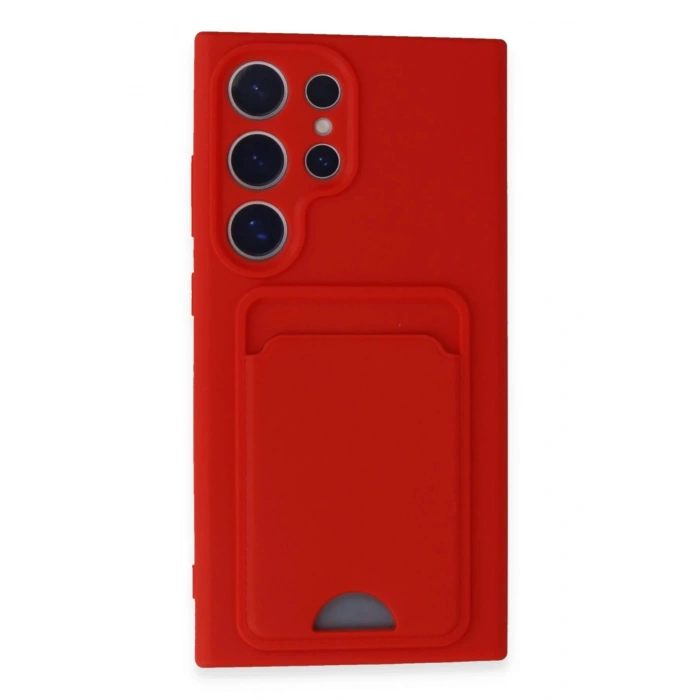 Samsung Galaxy S24 Ultra Kılıf Kelvin Kartvizitli Silikon - Kırmızı