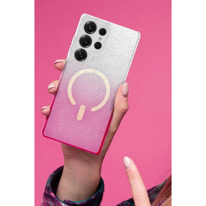 Samsung Galaxy S24 Ultra Pummel Shiny Magsafe Kapak - Siyah