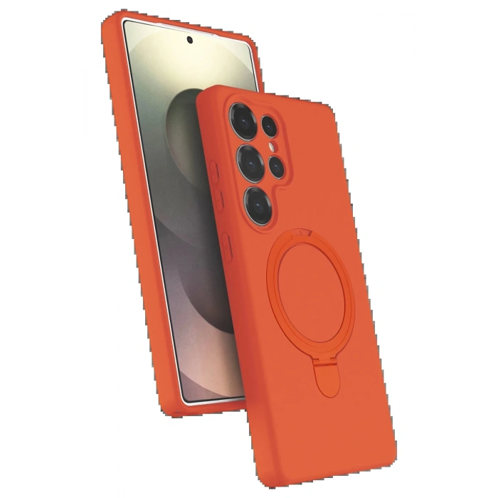 Samsung Galaxy S24 Ultra Regal Magsafe Standlı Kapak - Turuncu