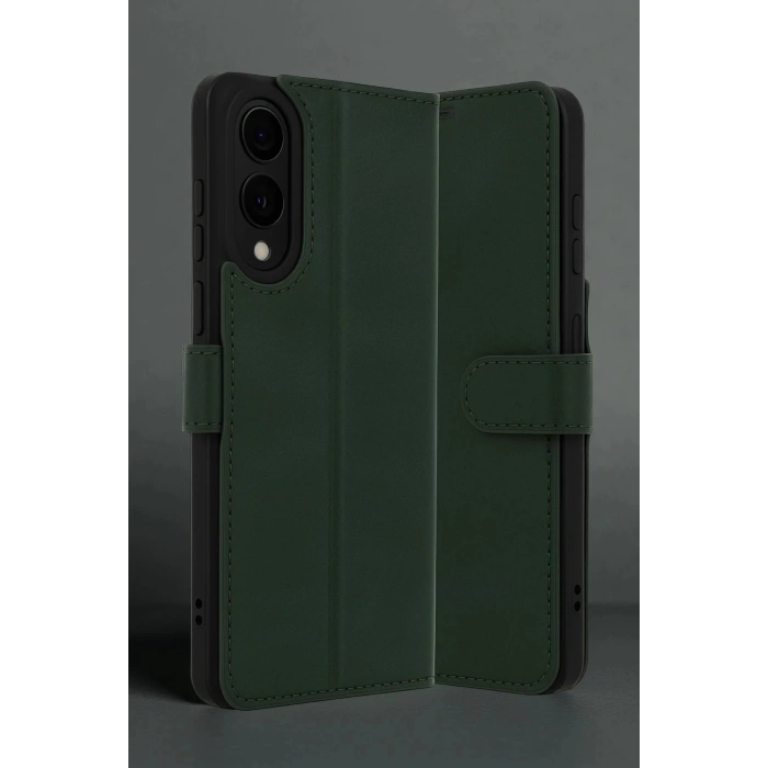 Samsung Galaxy S25 Edge Trend S Plus Kapaklı Kılıf - Koyu Yeşil