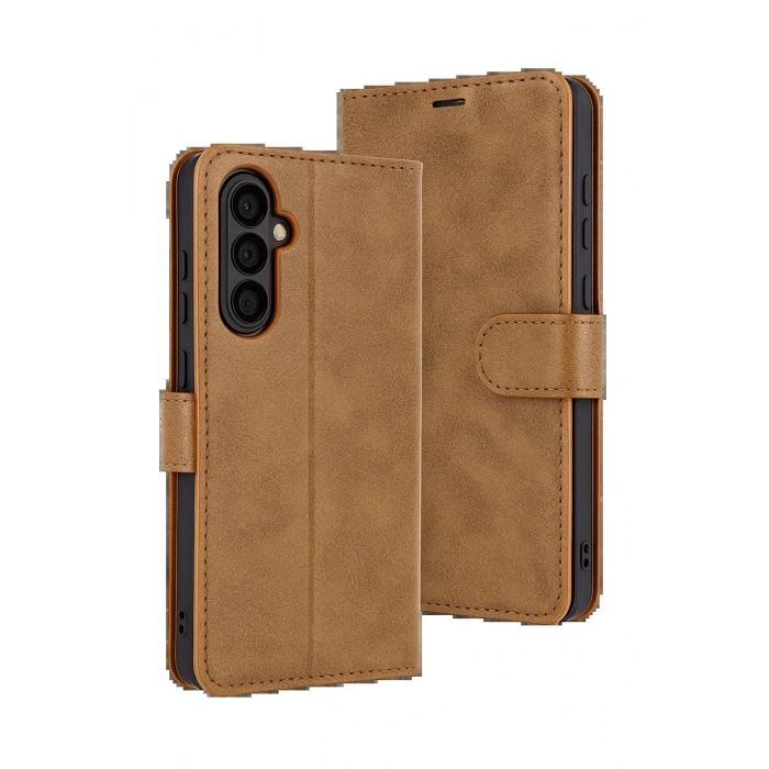 Samsung Galaxy S25 FE Trend S Plus Kapaklı Kılıf - Taba