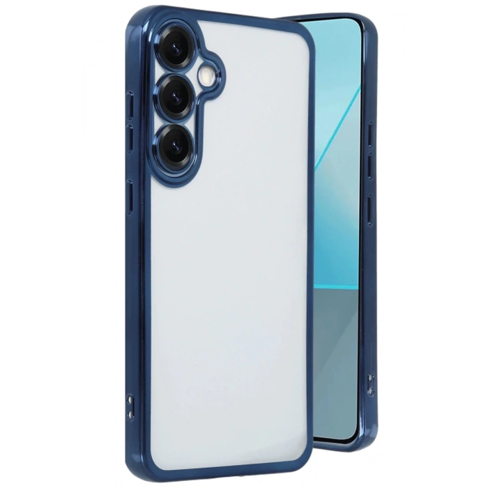 Samsung Galaxy S25 Kılıf Lensli Silikon - Lacivert