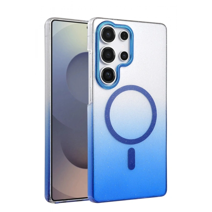 Samsung Galaxy S25 Ultra Glossy Magsafe Kapak - Mavi
