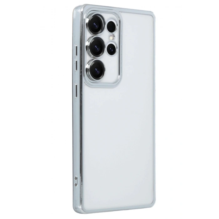 Samsung Galaxy S25 Ultra Kılıf Lensli Silikon - Gümüş