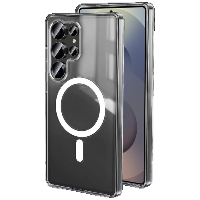 Samsung Galaxy S25 Ultra Kılıf Magneticsafe Şeffaf Silikon - Şeffaf