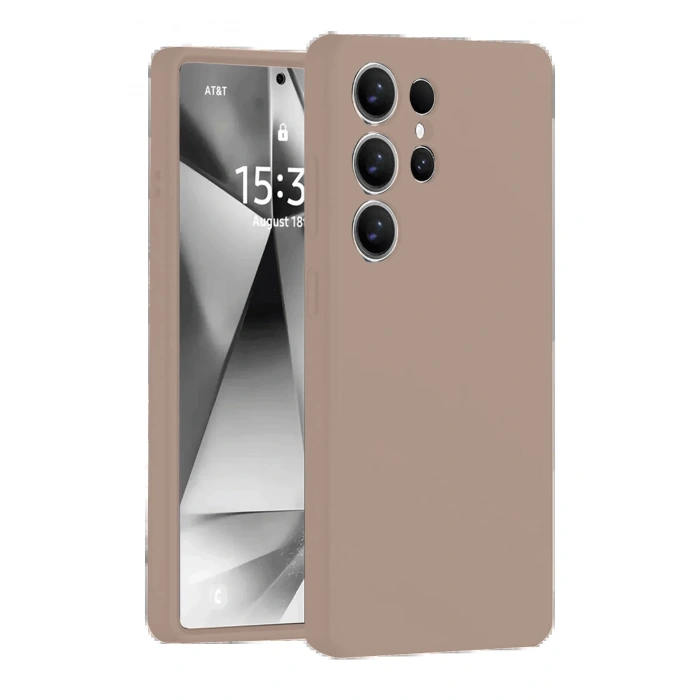 Samsung Galaxy S25 Ultra Kılıf Nano içi Kadife Silikon - Pudra