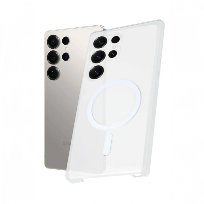 Samsung Galaxy S25 Ultra Kılıf PC Zara Magsafe Şeffaf Kılıf - Şeffaf