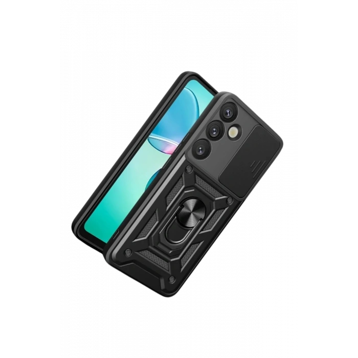 Samsung Galaxy S26 Plus Pars Lens Yüzüklü Silikon - Siyah