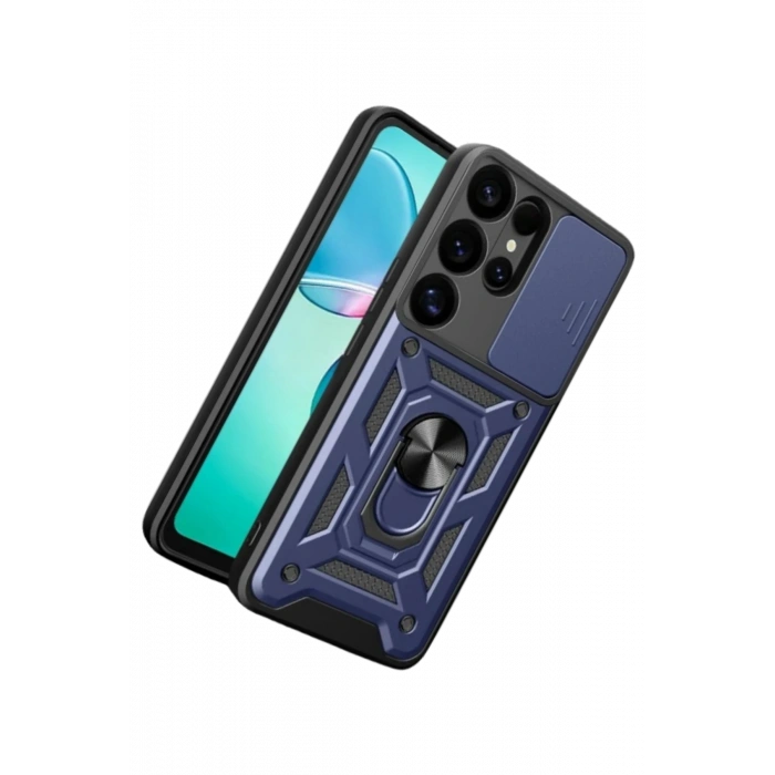 Samsung Galaxy S26 Ultra Pars Lens Yüzüklü Silikon - Lacivert