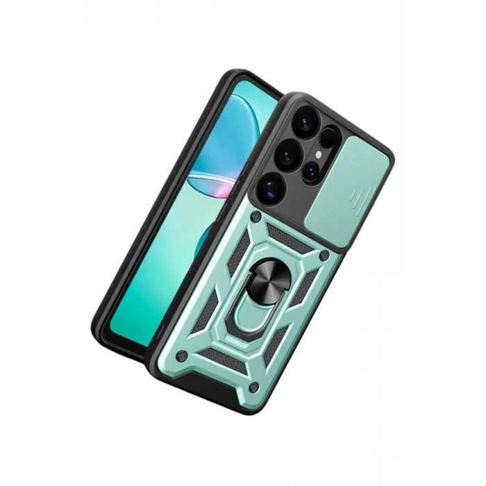 Samsung Galaxy S26 Ultra Pars Lens Yüzüklü Silikon - Yeşil