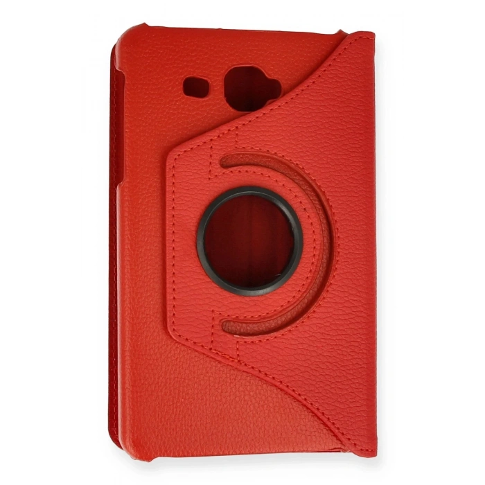 Samsung Galaxy T280 Tab A 7 Kılıf 360 Tablet Deri Kılıf - Kırmızı