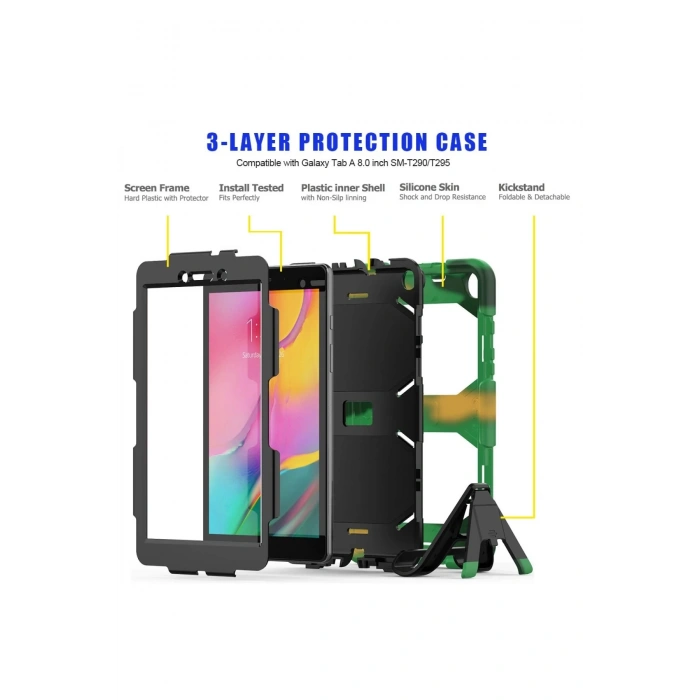 Samsung Galaxy T290 Tab A 8 Kılıf Griffin Tablet Kapak - Kamuflaj