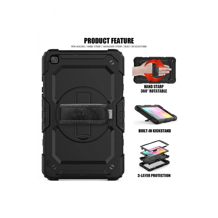 Samsung Galaxy T290 Tab A 8 Kılıf Pars Tablet Kapak - Siyah