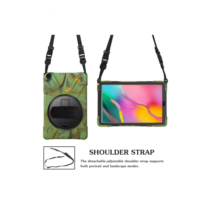 Samsung Galaxy T510 Tab A 10.1 Kılıf Amazing Tablet Kapak - Kamuflaj