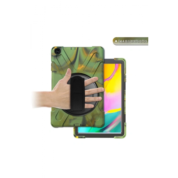 Samsung Galaxy T510 Tab A 10.1 Kılıf Amazing Tablet Kapak - Kamuflaj