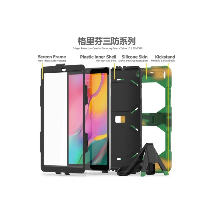 Samsung Galaxy T510 Tab A 10.1 Kılıf Griffin Tablet Kapak - Kamuflaj