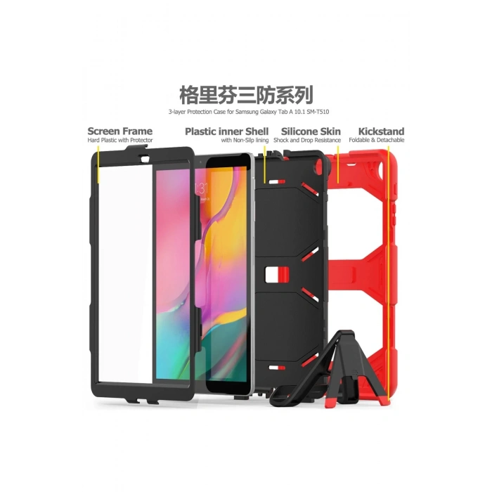 Samsung Galaxy T510 Tab A 10.1 Kılıf Griffin Tablet Kapak - Kırmızı