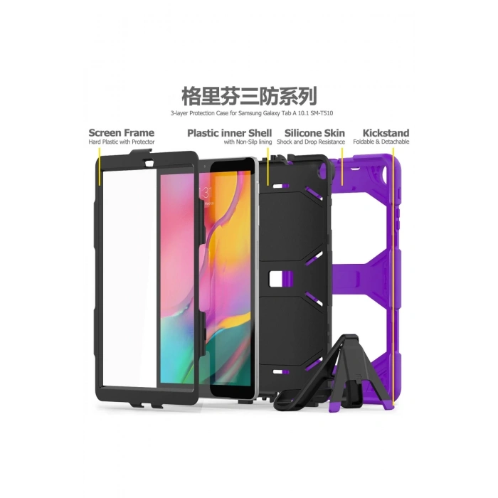 Samsung Galaxy T510 Tab A 10.1 Kılıf Griffin Tablet Kapak - Mor