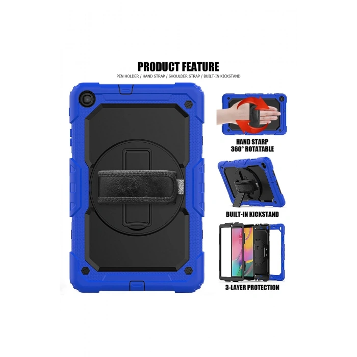 Samsung Galaxy T510 Tab A 10.1 Kılıf Pars Tablet Kapak - Mavi