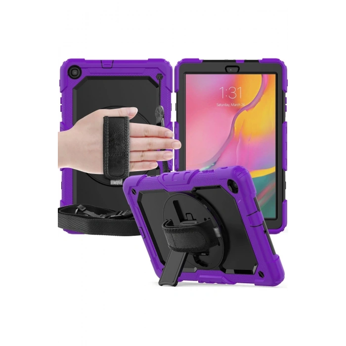 Samsung Galaxy T510 Tab A 10.1 Kılıf Pars Tablet Kapak - Mor