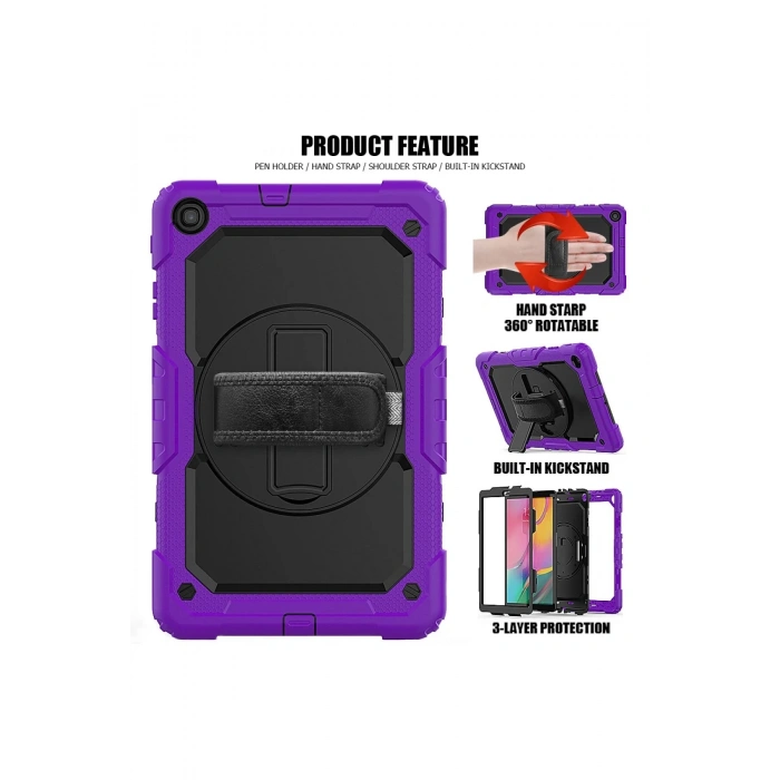 Samsung Galaxy T510 Tab A 10.1 Kılıf Pars Tablet Kapak - Mor