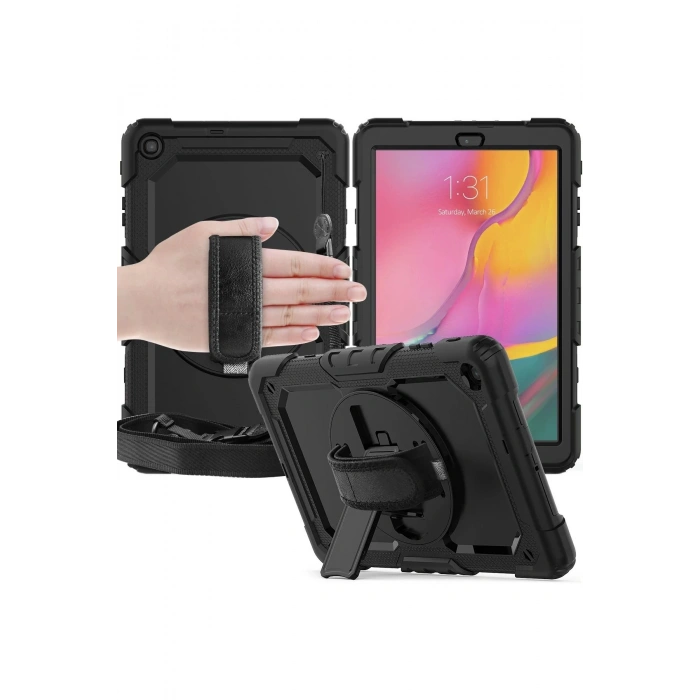 Samsung Galaxy T510 Tab A 10.1 Kılıf Pars Tablet Kapak - Siyah