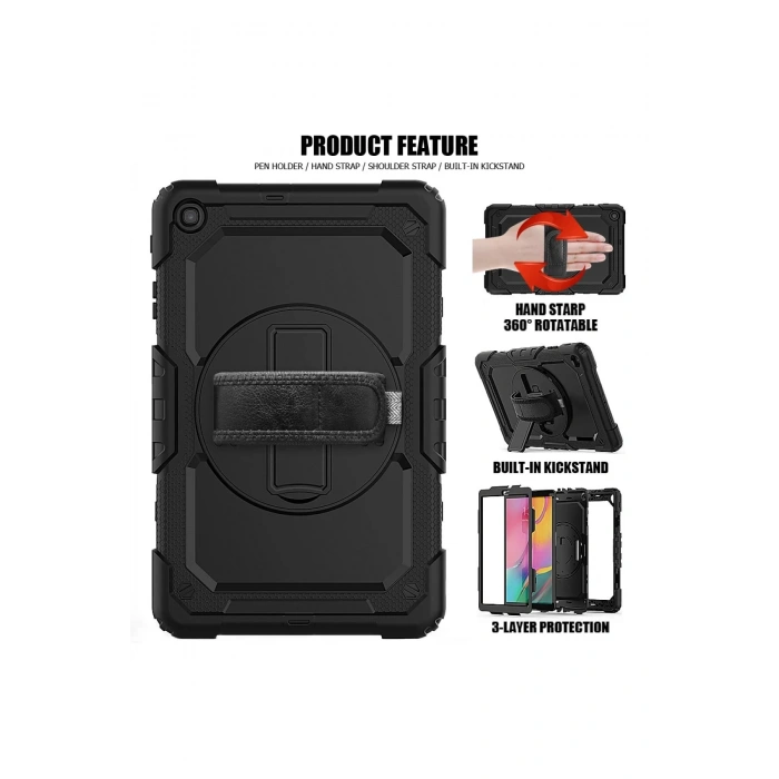 Samsung Galaxy T510 Tab A 10.1 Kılıf Pars Tablet Kapak - Siyah