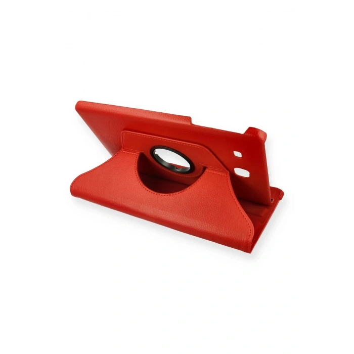 Samsung Galaxy T560 Tab E 9.7 Kılıf 360 Tablet Deri Kılıf - Kırmızı