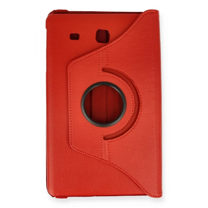 Samsung Galaxy T560 Tab E 9.7 Kılıf 360 Tablet Deri Kılıf - Kırmızı