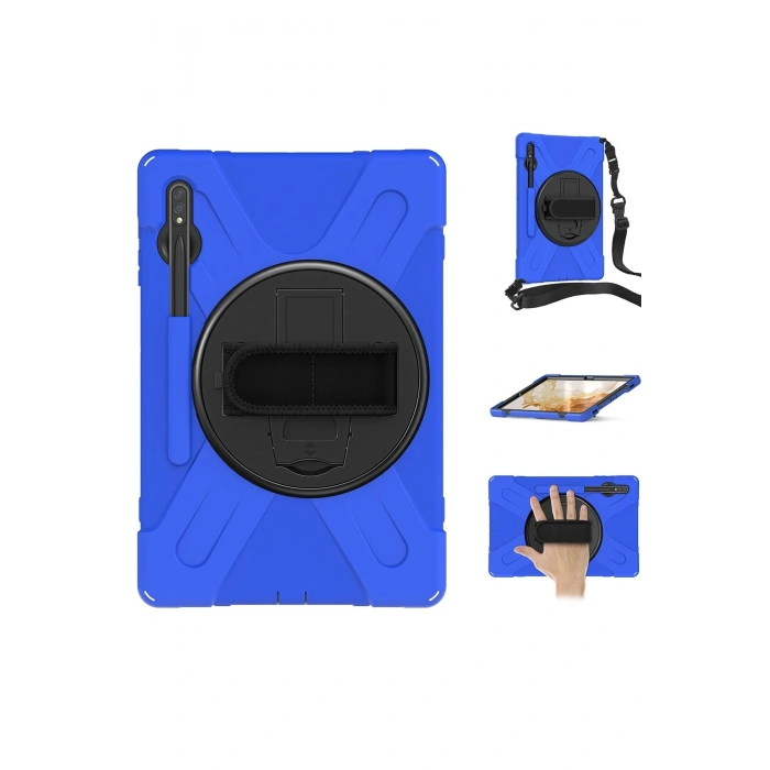 Samsung Galaxy T737 Tab S7 FE 12.4 Kılıf Amazing Tablet Kapak - Mavi